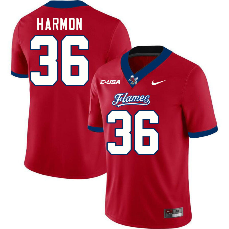 Liberty Flames #36 Damond Harmon College Football Jerseys Stitched-Red